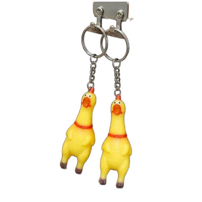 Wholesale Squeaky Chicken Keychain Cute Pet Toy Keyring Boutique