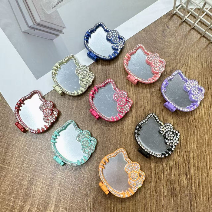 Wholesale Cartoon cat mirror metal phone stand