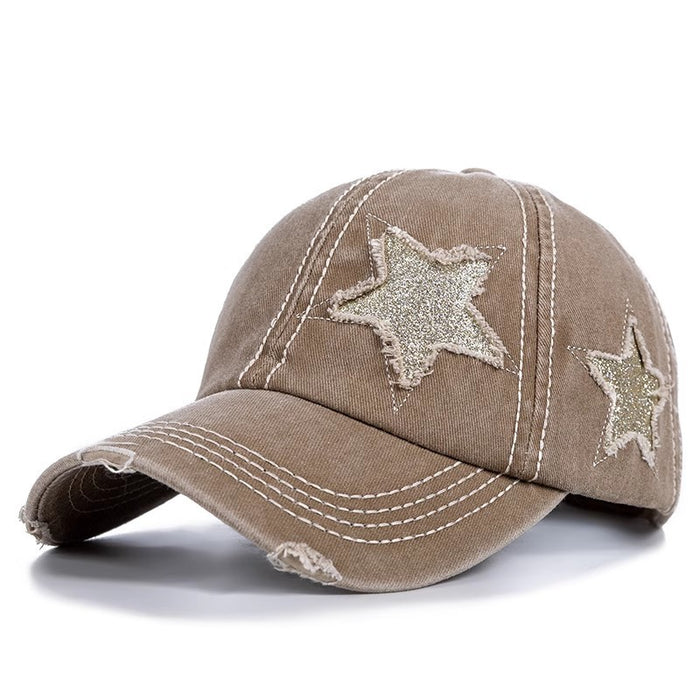 Wholesale Pure Cotton Perforated Pentagram Baseball Cap JDC-FH-RuiJ003