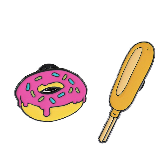 Wholesale Donut Shape Metal Enamel Brooch Electroplated Pin Trendy Food Jewelry Accessory For Party Gift And Everyday Wear