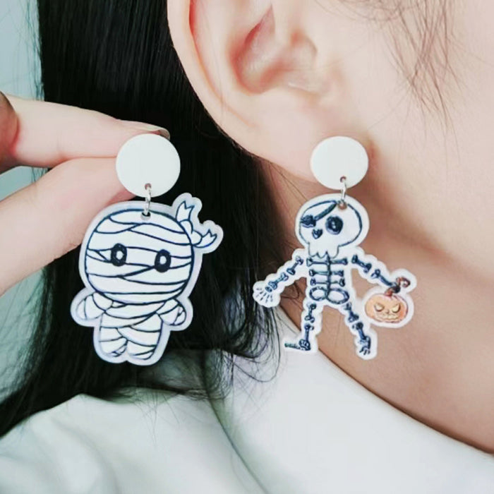 Wholesale  earrings earrings personality skeleton  web ghost mummy earrings earrings