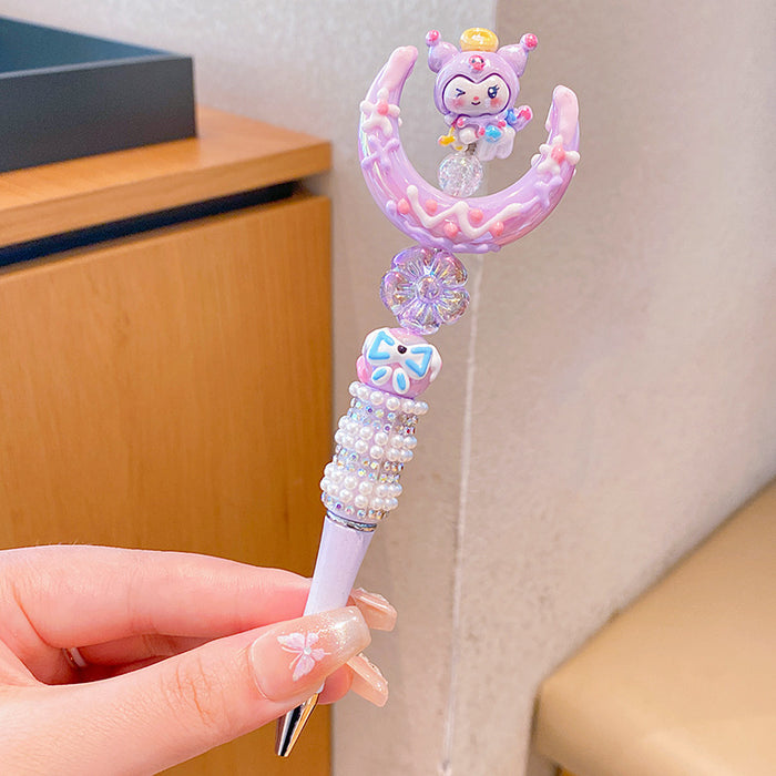 Wholesale Cartoon Plastic Crystal Sparkling Diamond Rotating Bead Neutral Pen JDC-PN-PeiNi001