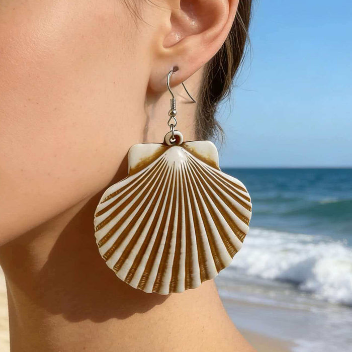 Wholesale Vintage Ocean Shell Acrylic Earrings Boho Style Fashion Accessory for Resale MOQ≥2