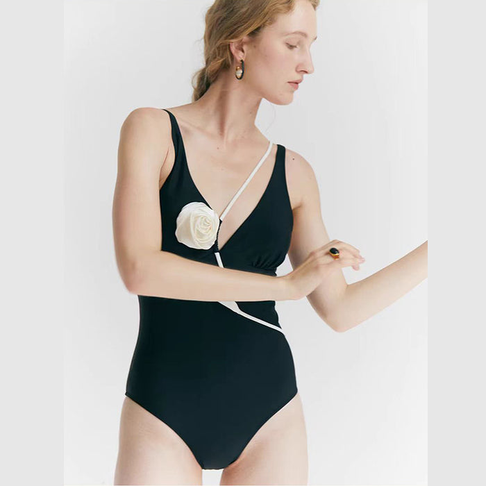 Wholesale High end minimalist shoulder flower one-piece fashionable bikini swimsuit