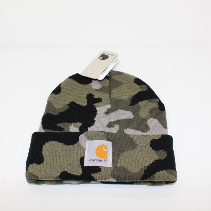 Wholesale Autumn and Winter Camouflage Knitted Folded Wool Ear Hat JDC-FH-QingCL015