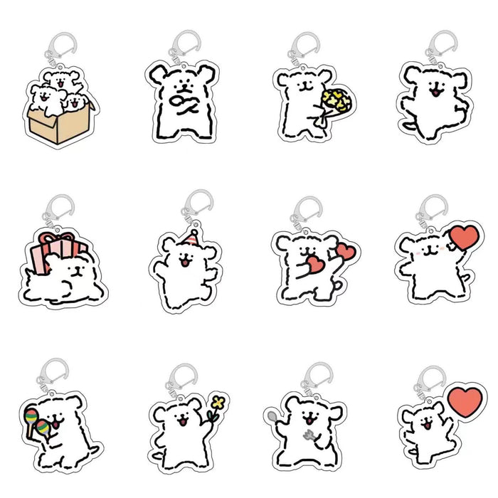 Wholesale Cartoon line puppy keychain acrylic pendant cute