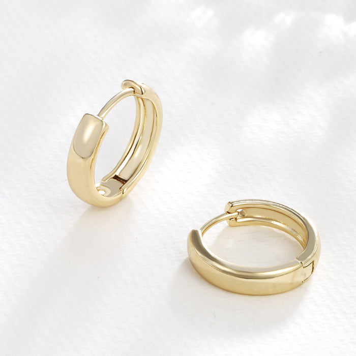 Wholesale Copper Alloy Smooth Plain Hoop Earrings for Women JDC-ES-XP013