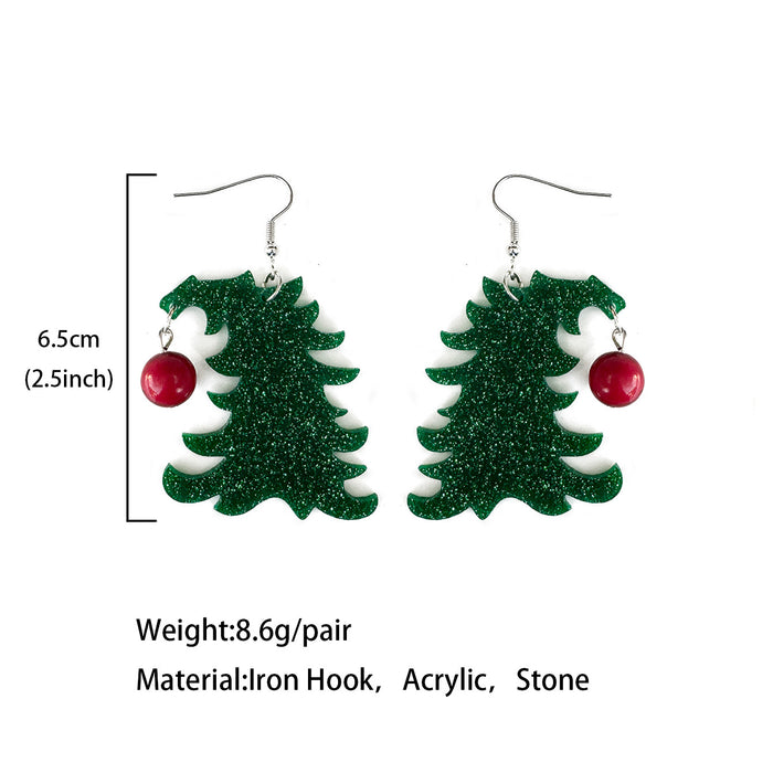 Wholesale Christmas tree acrylic ing earrings Christmas exaggerated holiday jewelry