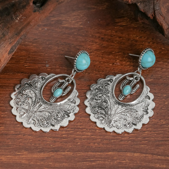 Wholesale Ethnic Style Turquoise Earrings JDC-ES-JunJie004