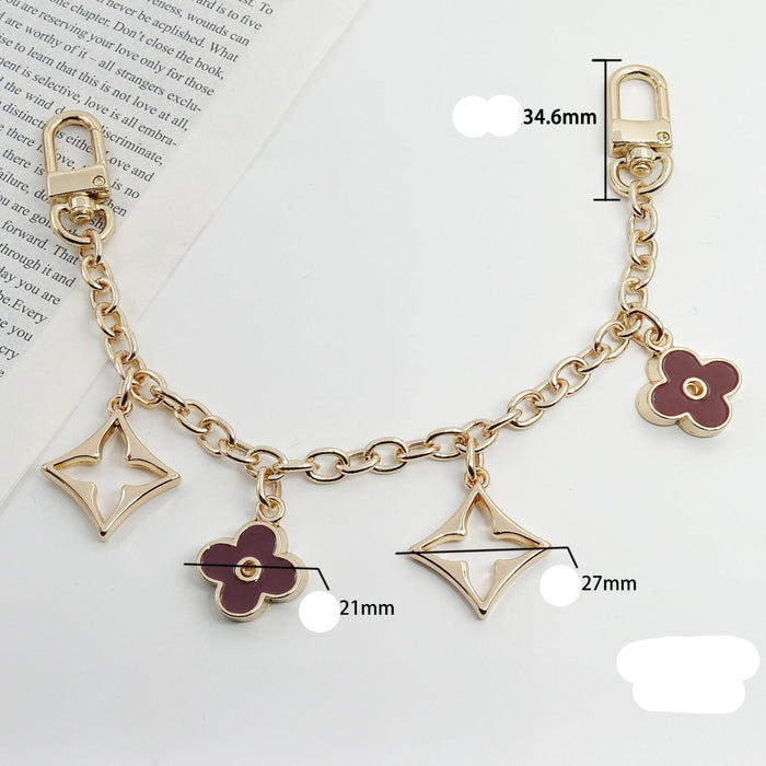 Wholesale Metal four-leaf clover extension chain metal keychain