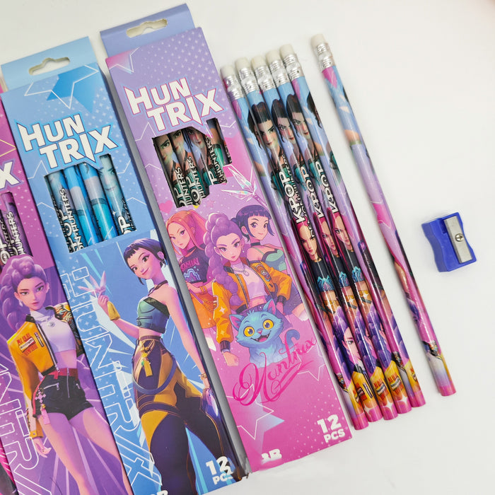 Wholesale Cartoon K-Pop Hunter Girl Group 12 Boxed Pencils
