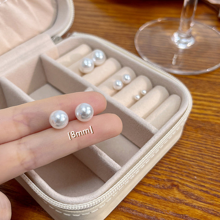 Wholesale Resin Pearl Earrings Simple Round Stud Earrings Accessory