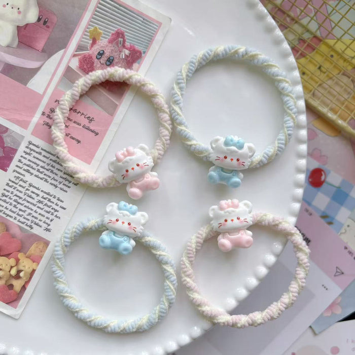 Wholesale Bow Cat Cute Hair Ring Girls' Heart Hair Accessories Cartoon Rubber