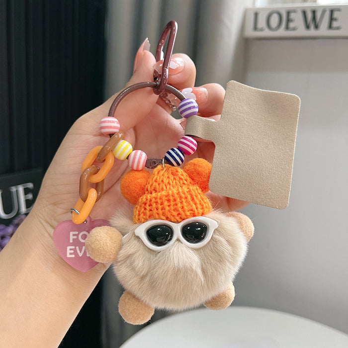 Wholesale Plush Strawberry Animal Car Keychain Bag Charm Trendy Decorative Accessory