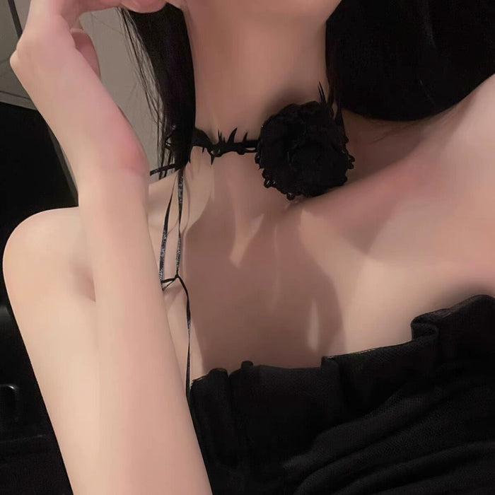 Cadena de collar de cuello de color rosa negro al por mayor jdc-ne-yiwei006