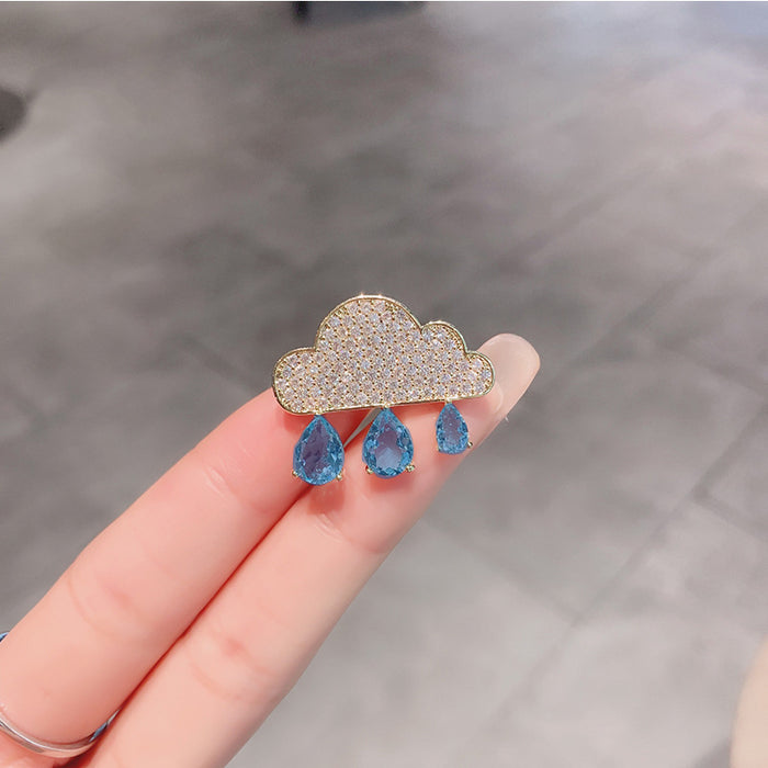 Wholesale Cute anti glare brooch, simple and elegant crystal temperament, chest flower collar needle