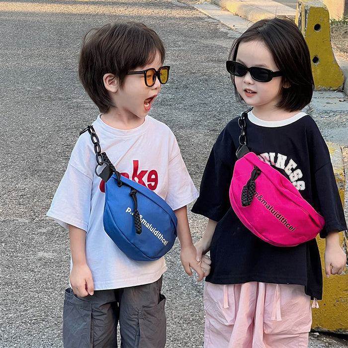 Wholesale Children's bag, high-end nylon chest bag, letter lightweight crossbody bag, outdoor sports coin purse