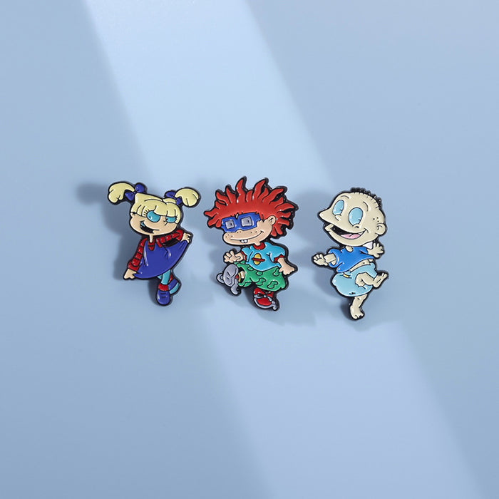 Wholesale Cute Boy and Girl Cartoon Character Brooch