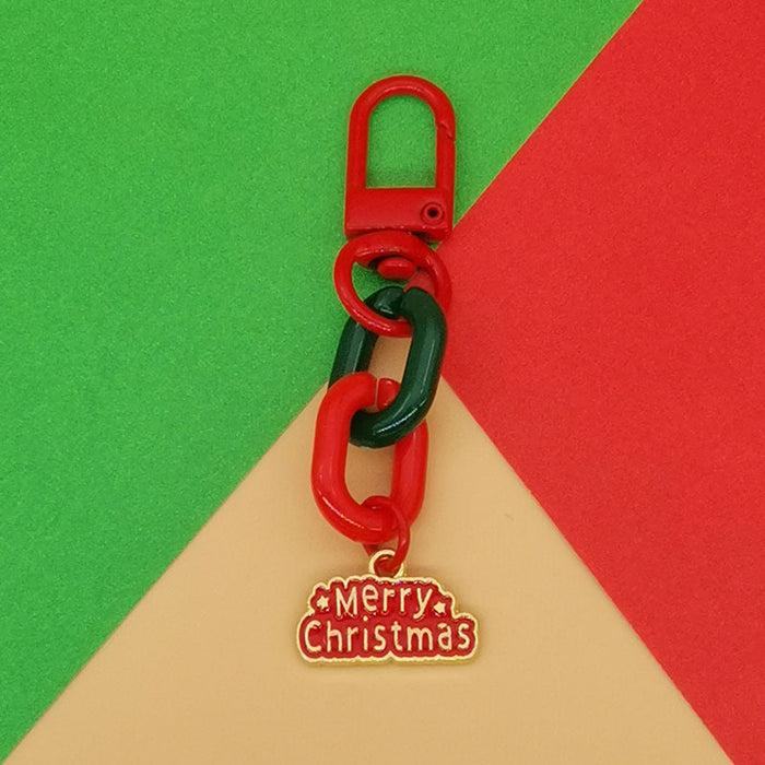 Wholesale Christmas Keychain Pendant Cute  Snowflake Elk Tree Snowman Mobile Phone Chain Bag Pendant