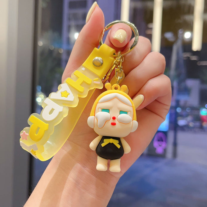 Wholesale New Crying Baby Keychain Cute Soft Plastic Cartoon Doll Car Keychain Fashion Gift Bag Pendant
