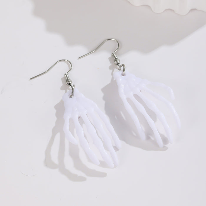 Wholesale Acrylic Skeleton Hand Earrings Horror Atmosphere  Tricky Bat Ghost Earrings