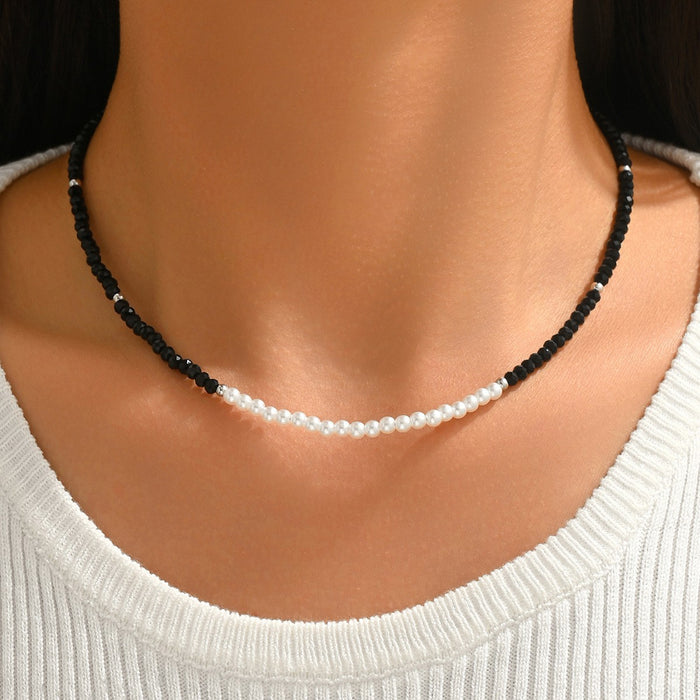 Wholesale Trendy Water Wave Star Necklace Copper Silver Electroplated Fashion Jewelry Accessory