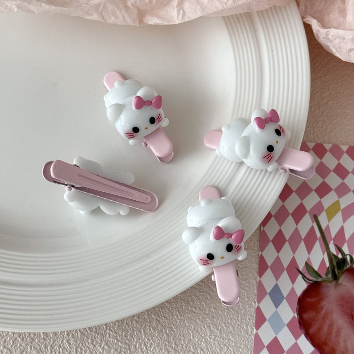 Wholesale Cute White Three-Dimensional Cat Hair Clips