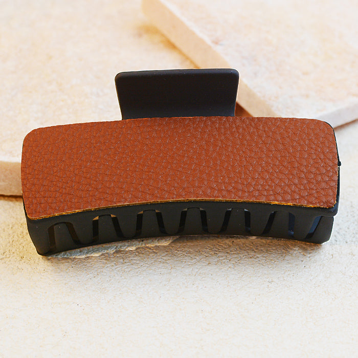 Wholesale Solid Color Leather Hairpin Shark Clip JDC-HC-ChenC013