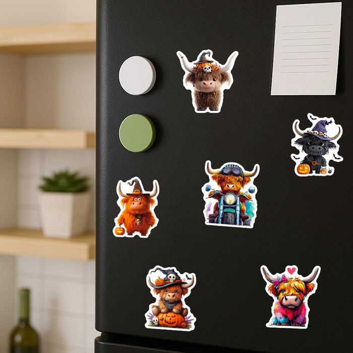 Wholesale 156pcs Scottish Highlands Cow Stickers Waterproof Graffiti Stickers Animal Laptop Stickers