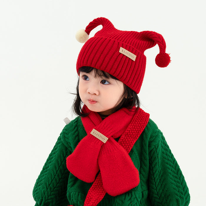 Wholesale Children' s Hat Winter Baby Wool Hat Knitted Christmas Warm