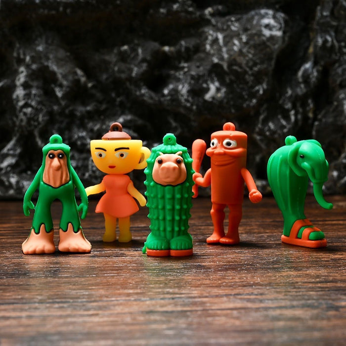 Wholesale Keychain Pendant Abstract Funny Wooden Stick People' s PVC Pendant