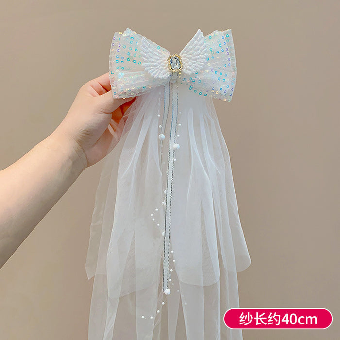 Wholesale Pawl Veil Snow Princess Crown Headwear Hairpin Baby Flower Hair Accessories Hairpin