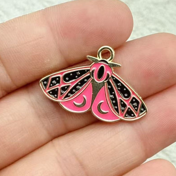 Wholesale 10pcs Colorful Alloy Butterfly and Moth DIY Bracelet Necklace Keychain Pendant