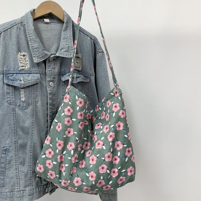 Wholesale Diagonal cross bag, large capacity single shoulder shopping bag, fashionable canvas bag