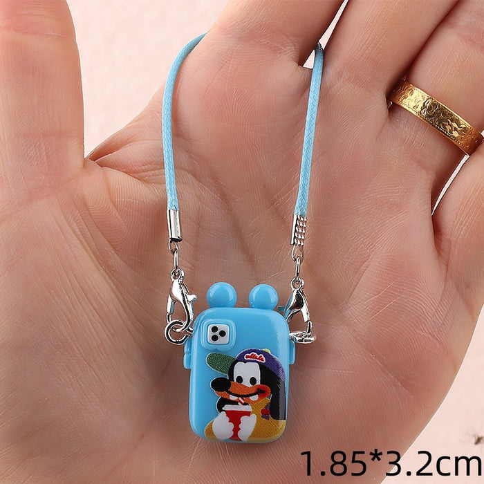 Wholesale Dollhouse Mini Cartoon Phone Case Pendant Model Creative Neck Accessory Plush Hanging Ornament
