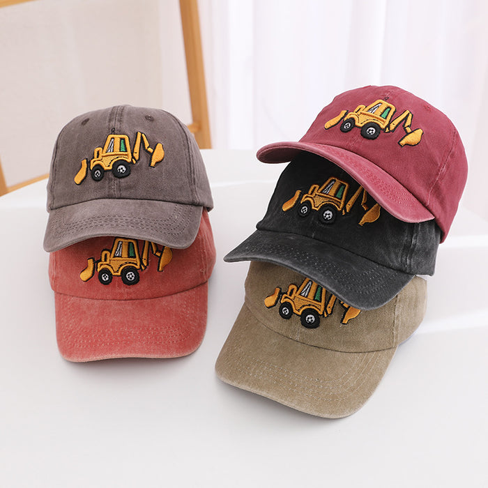 Wholesale Children' s retro excavator cartoon baseball cap