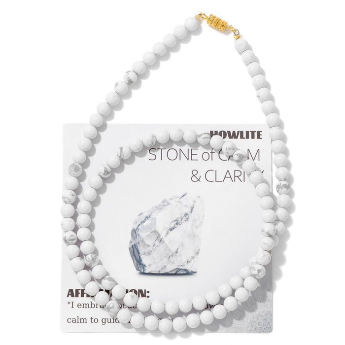 Wholesale 6mm stone bead screw clasp necklace card packaging choker necklace