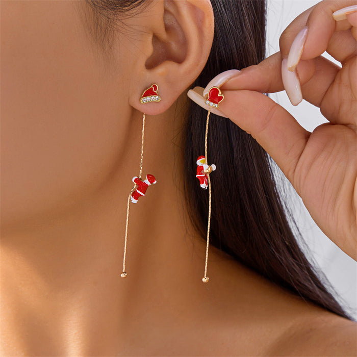 Wholesale Stylish Christmas Tassel Earrings Alloy Elk Design Party Jewelry Gift