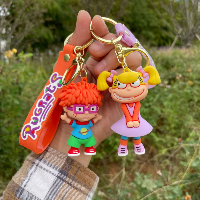 Wholesale Small soldier keychain, 3D cartoon character keychain, cute and mischievous bag pendant