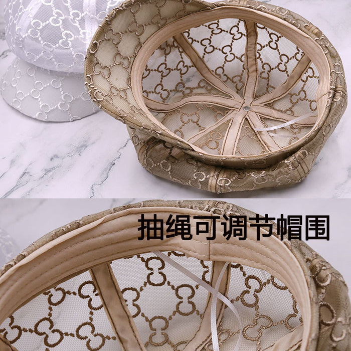 Wholesale Lace mesh duckbill cap breathable mesh thin breathable sun hat