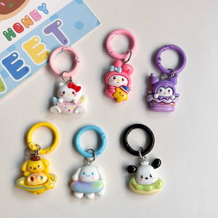 Wholesale Circle keychain, cute backpack pendant, keychain, cartoon gift accessory