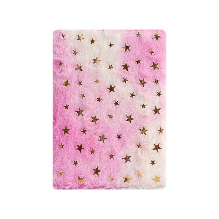 Wholesale plush 80 pages gradient diary notebook