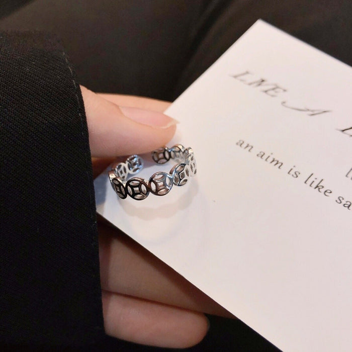 Wholesale Silver plated opening simple design versatile temperament women's jewelry ring