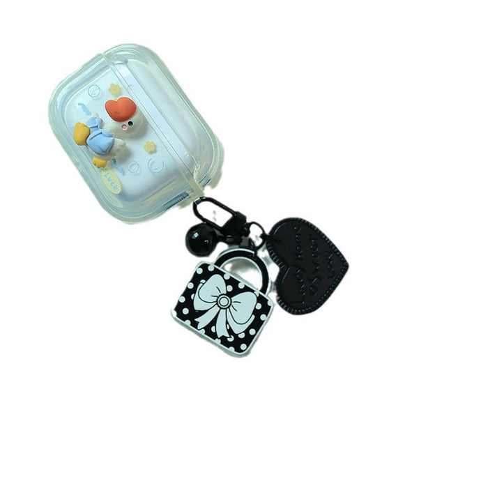 Wholesale Black and White Rose Elegant Flower Car Keychain Pendant Bag Acrylic Hanging Decoration