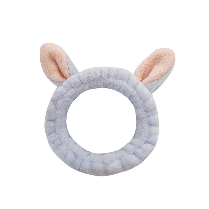 Wholesale Cute Rabbit Ear Headband for Women Face Wash and Beauty Headband Hair Accessories Flannel Headwear Factory