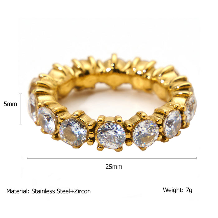 Wholesale Fashion, personality, temperament, stainless steel ring, niche design, zircon light luxury ring, color preserving bracelet