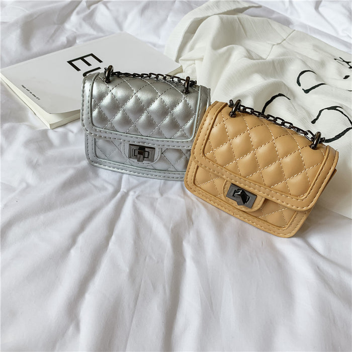 Wholesale Mini diamond grid shoulder crossbody bag, fashionable chain, loose change accessories