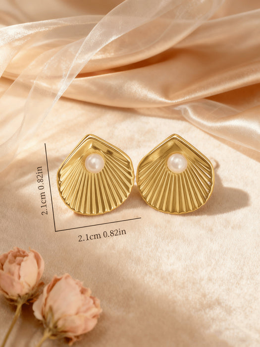 Wholesale Stainless Steel Geometric Oval Golden Earrings for Women