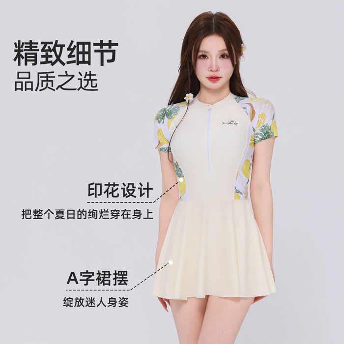 Wholesale New one-piece meat covering swimsuit with a high-end and conservative skirt style