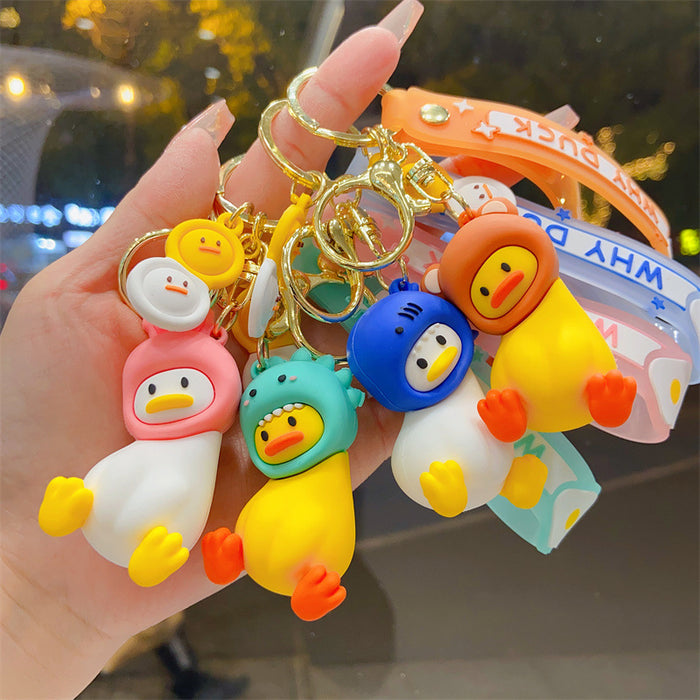Wholesale Creative Cartoon Crooked-Neck Duck Fun Keychain